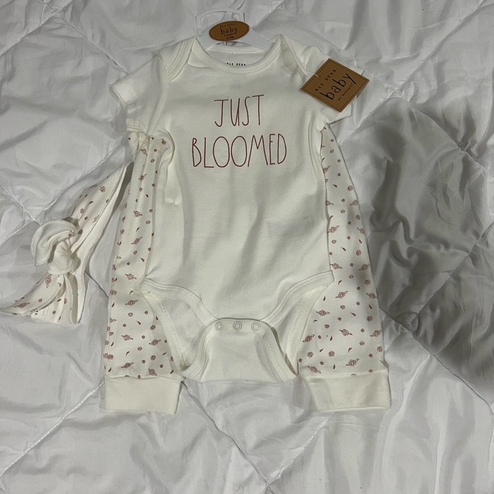 Baby girl new with tags Rae Dunn outfit